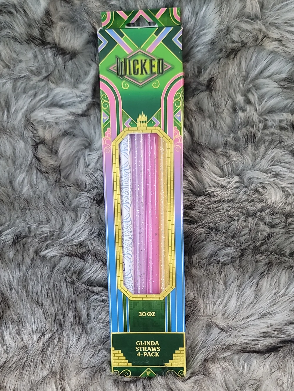 Glinda Sparkle Straws 4-Pack - Pink